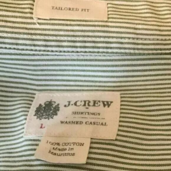 JCrew Tailored Fit Pinstripe Shirt Mens L Long Sleeve Chest Pocket Button Down - Picture 4 of 5